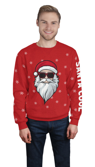 Julesweater 'Santa Cool' rød str. XXL